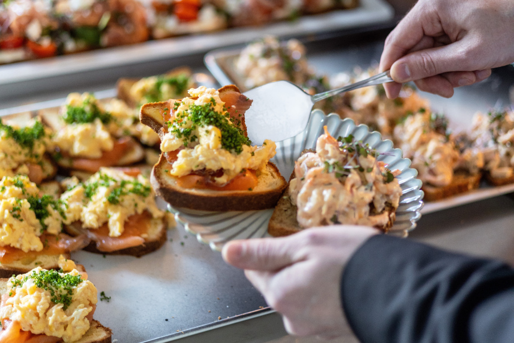 open sandwich buffet at Tollbua, available for catering