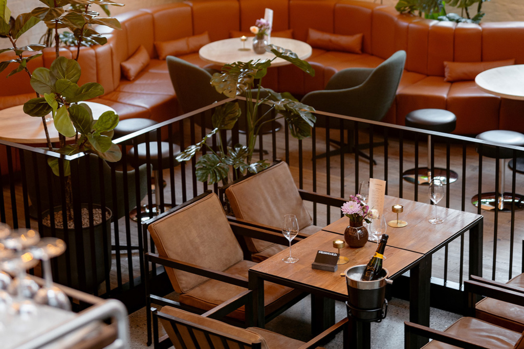 The lounge at Tollbua restaurant in Trondheim, Norway