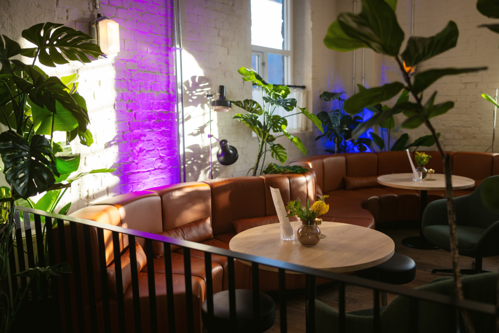 The lounge area at Tollbua restauarant, Trondheim, Norway